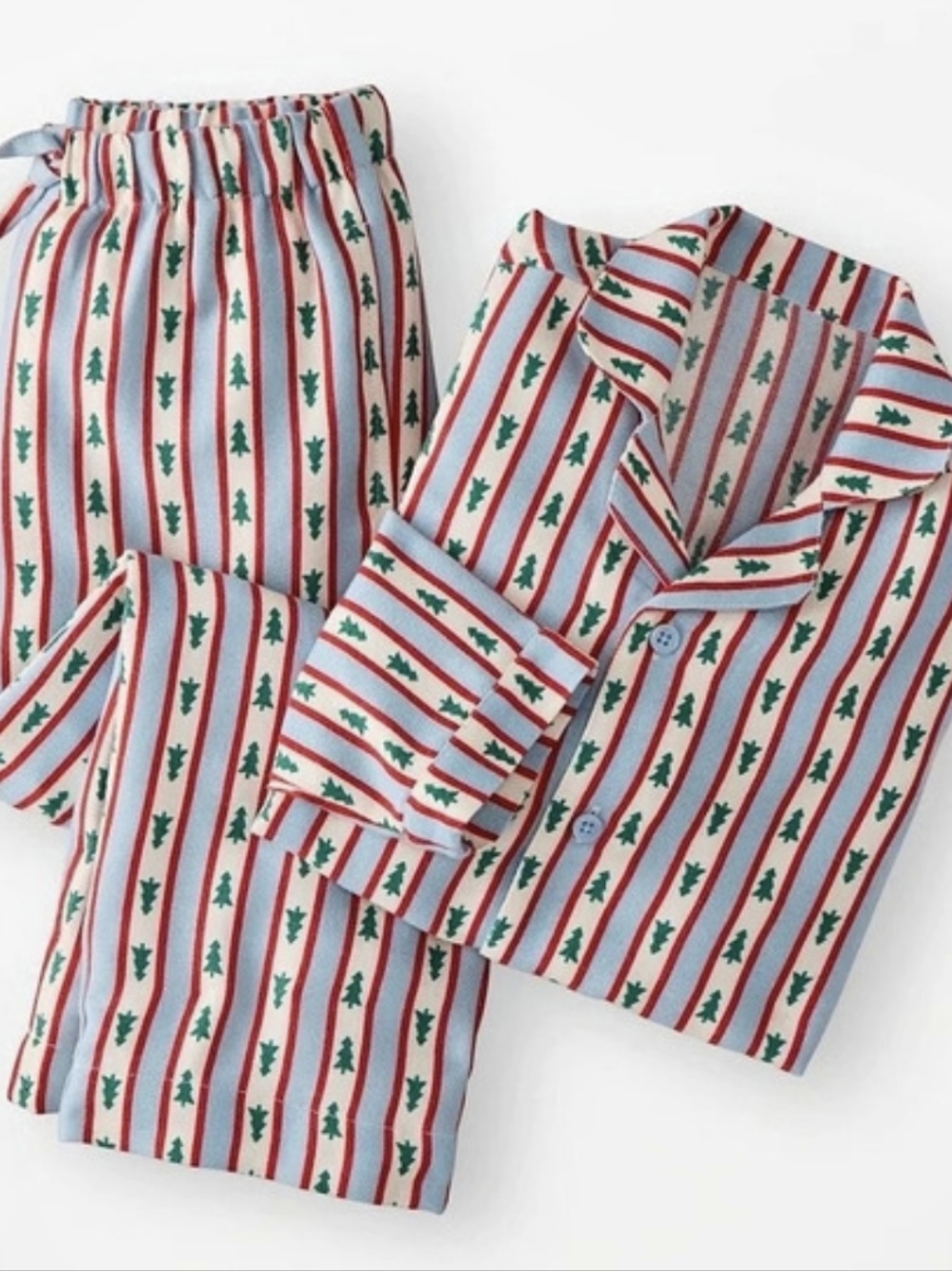 Hanna Andersson Large Holiday Long Sleeve HannaSoft Pajama Set Blue & Red